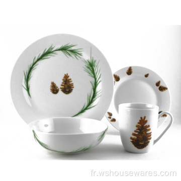 Ensembles de vaisselle en porcelaine imprimée flamanto tropicale